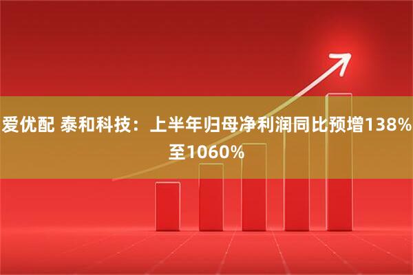 爱优配 泰和科技：上半年归母净利润同比预增138%至1060%